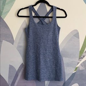 Beyond Yoga space dye material cross back top